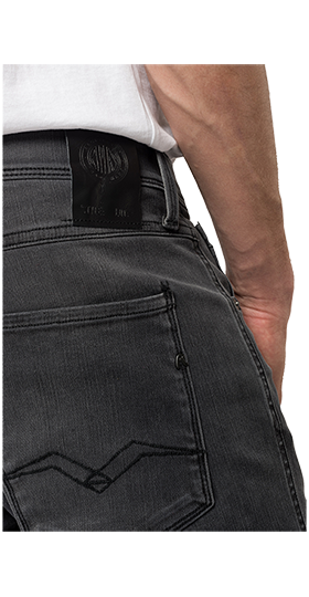 ANBASS 11.5oz ハイパーフレックス RE-USED ブラックストレッチデニム 詳細画像